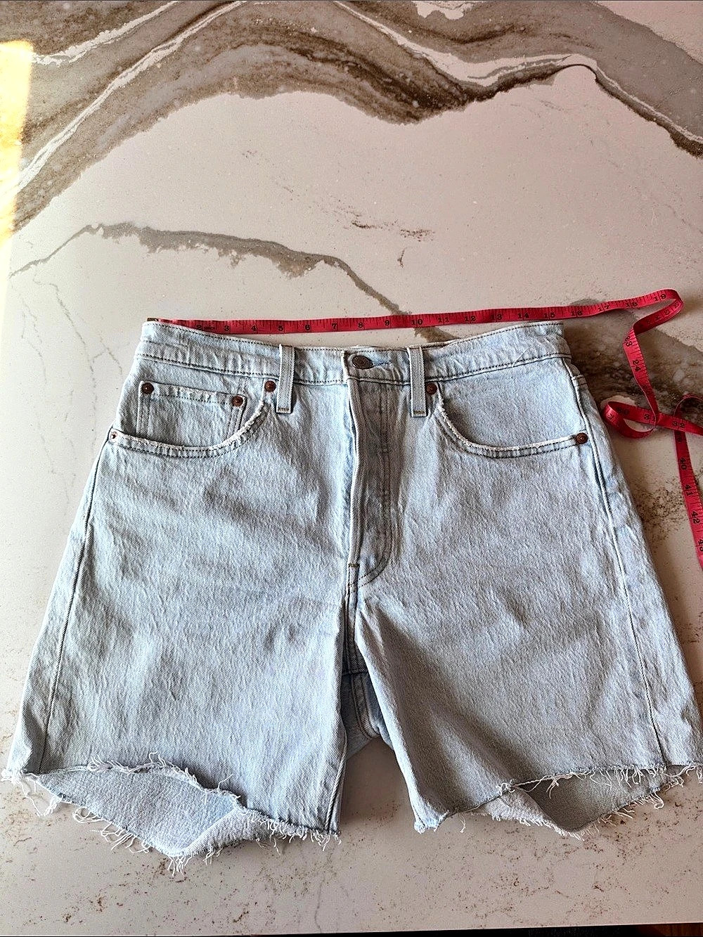 Levi's 501 Original High Rise Denim Shorts Blue Waist 30